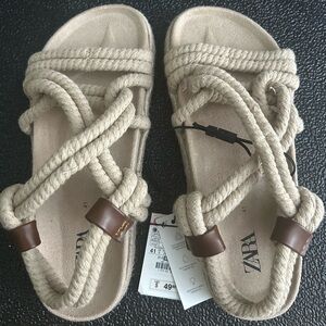 Zara beige roped sandals